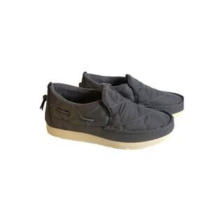 Size 7.5 Sperry Moc-Sider Womens Gray Quilted Flats Nylon STS87050